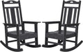 Outdoor Rocking Chairs Set of 2, HDPE All Weather Resistant Rocking Chair for Porch, Oversized Patio Rocker Chair for Adult, Outdoor Rockers for Garden Lawn