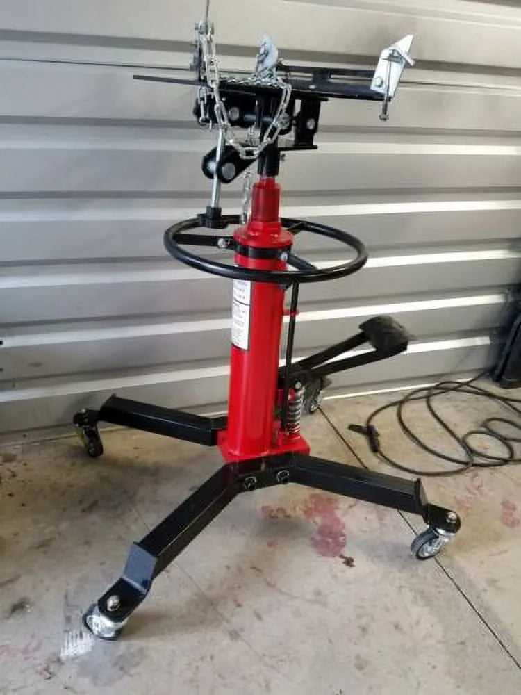 Hydraulic Car Transmission Jack Vertical Lift,1660 Pounds,360掳Rotating Wheel Lift,Red