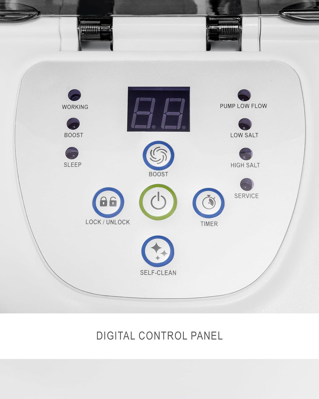 QS1200 Krystal Clear Saltwater Chlorine System for Above Ground Pools: Keeps Water Clear – Reduces Chemical Use – Sleek Control Panel with Buttons – Up to 15000 Gallon Pools