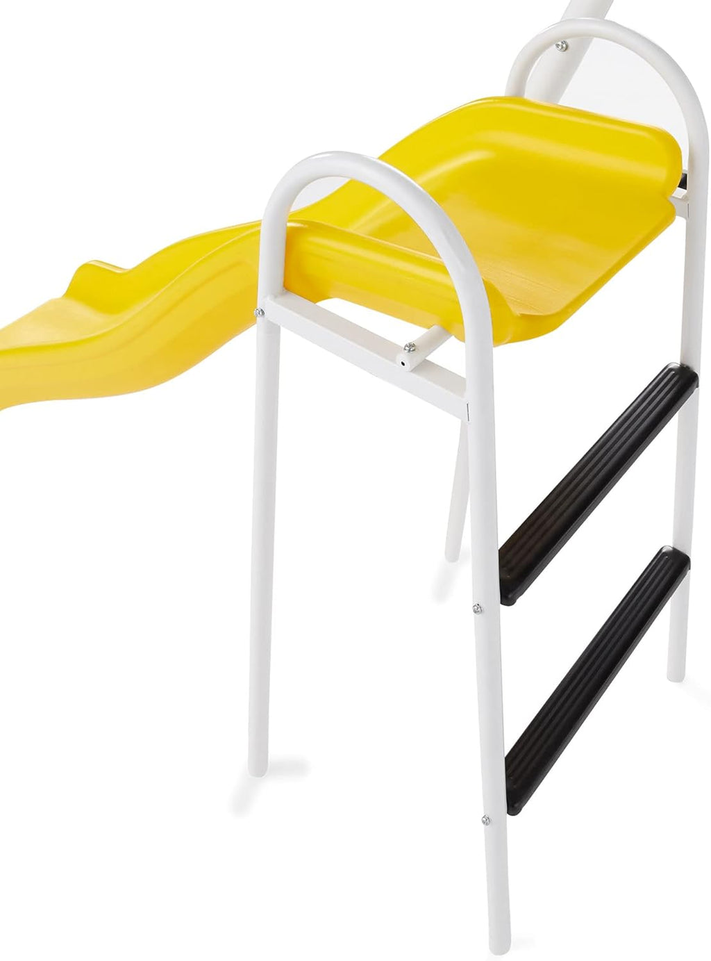 Recreation Blue Ridge Backyard Playground Set Sturdy Metal A Frame Swing with Chain Covers, Glider, Trapeze, 2 Swings, and Slide, Multicolor