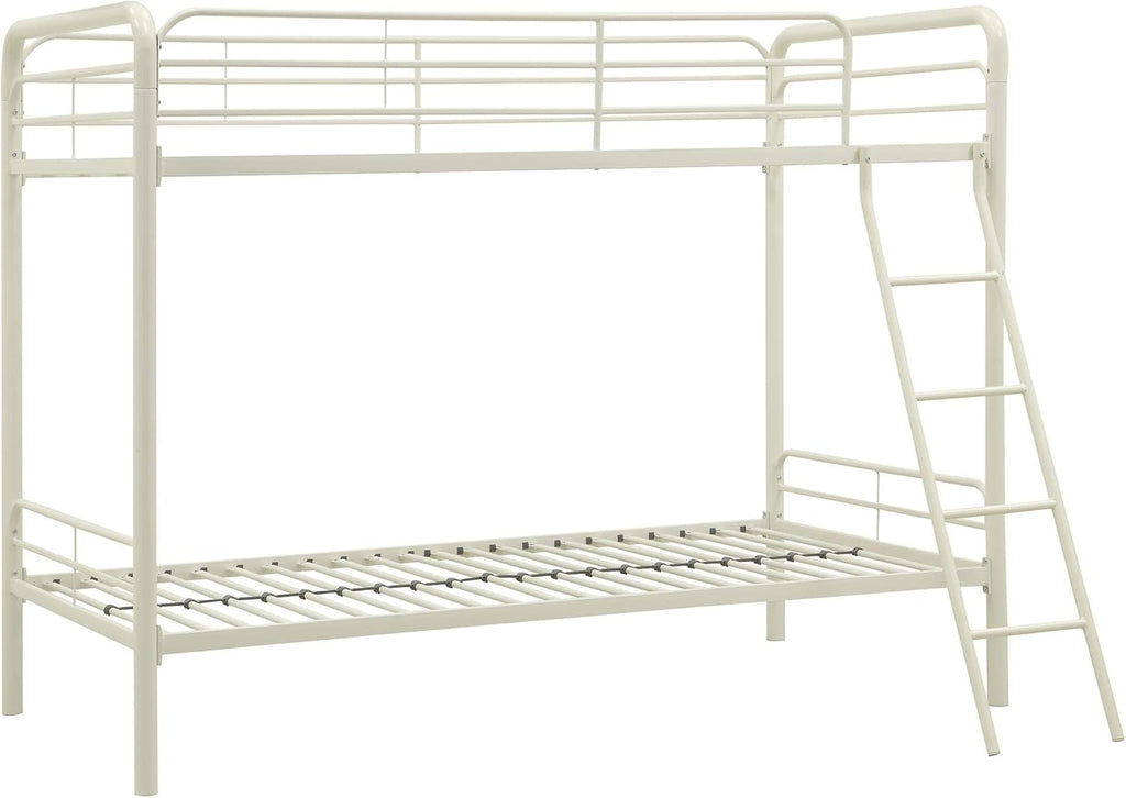 DHP Dusty Twin Over Full Metal Bunk Bed, Off White