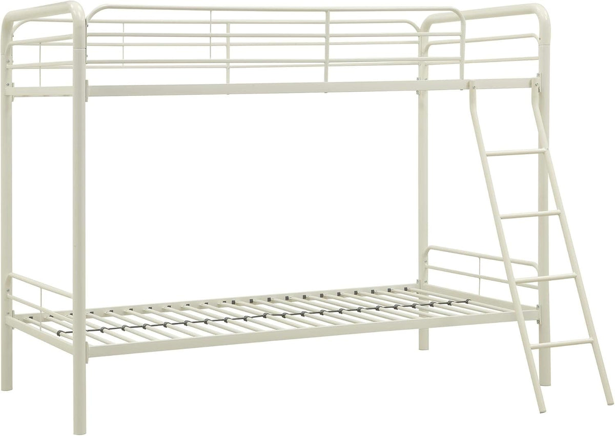 DHP Dusty Twin Over Full Metal Bunk Bed, Off White