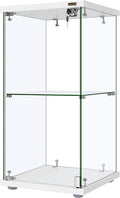 4 Layers 15.7''W x 15.7''D x 62.6''H Glass Display Cabinet Countertop Showcase with Lock, 5mm Tempered Glass 25mm MDF Base