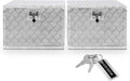 36 Inch Heavy Duty Aluminum Diamond Plate Tool Underbody Box, Waterproof Square Truck Storage Organizer Chest for Pick Up Truck Bed, RV Trailer with T-Handle Lock and Keys - Black