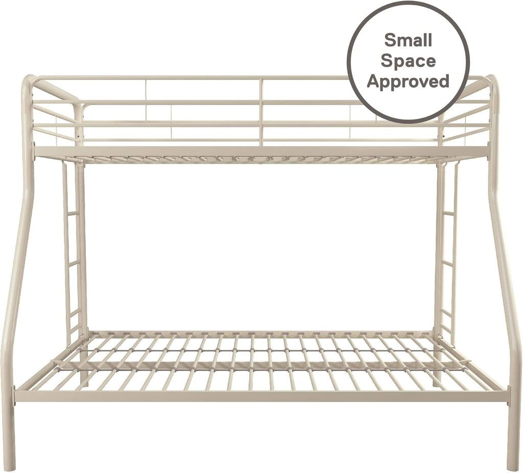 DHP Dusty Twin Over Full Metal Bunk Bed, Off White